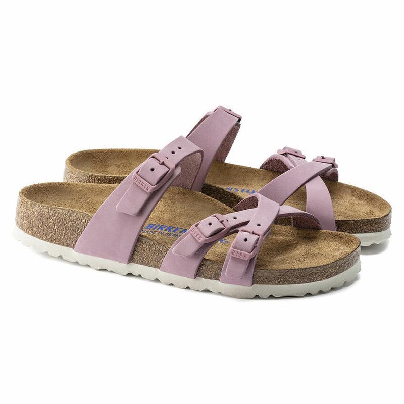 Birkenstock Soft Footbed Nubuck Læder Franca Dame Lilla | DK 451RVD